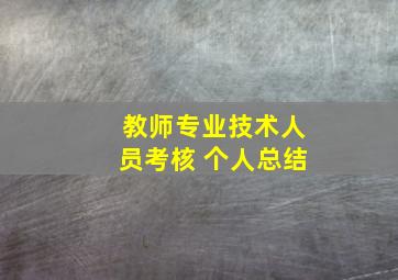 教师专业技术人员考核 个人总结